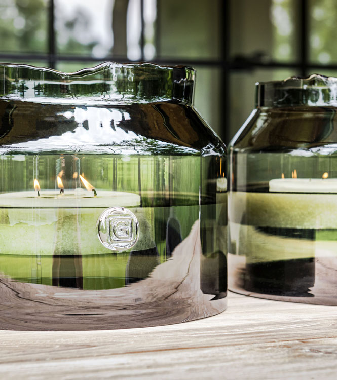 Lagrange interiors Pot Matilda Grey Glass Small and Large Lifestyle
