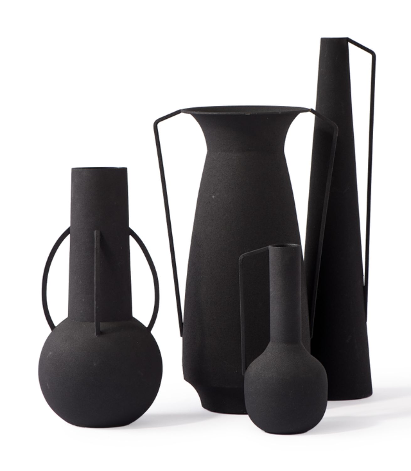vase roman set of 4 - black