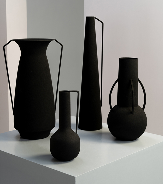 Vases Roman Set/4 - Black