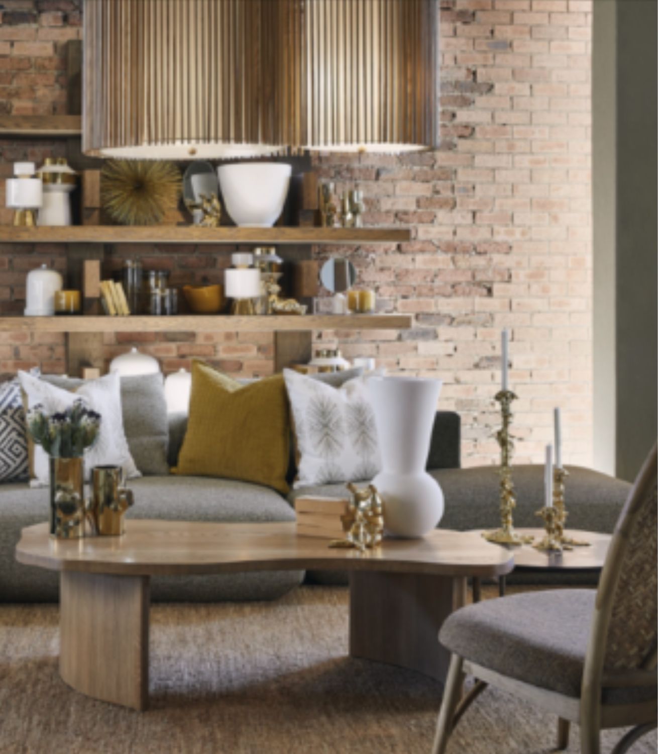 organic table, ilya chandelier,drip candlesticks ambient