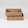 Multi purpose tray old grey rattan