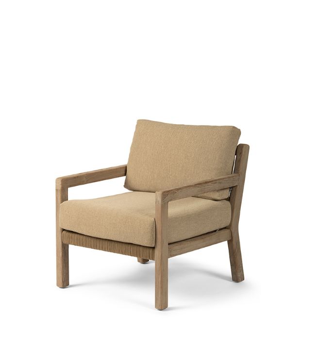 Mario Lounge Chair Teak Natural upholstered