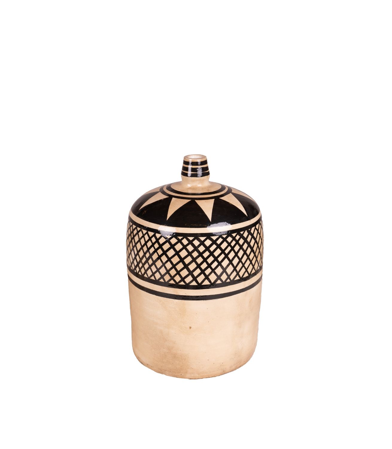 Lagrange Interiors Vase Fiesole Terracotta Blak/Cream Large