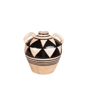 Lagrange Interiors Vase Fiesole with Ears Black/Cream