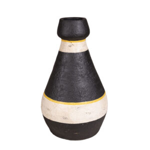 Lagrange Interiors Vase Fortaleza Stripe Terracotta Black/White/Yellow H44cm
