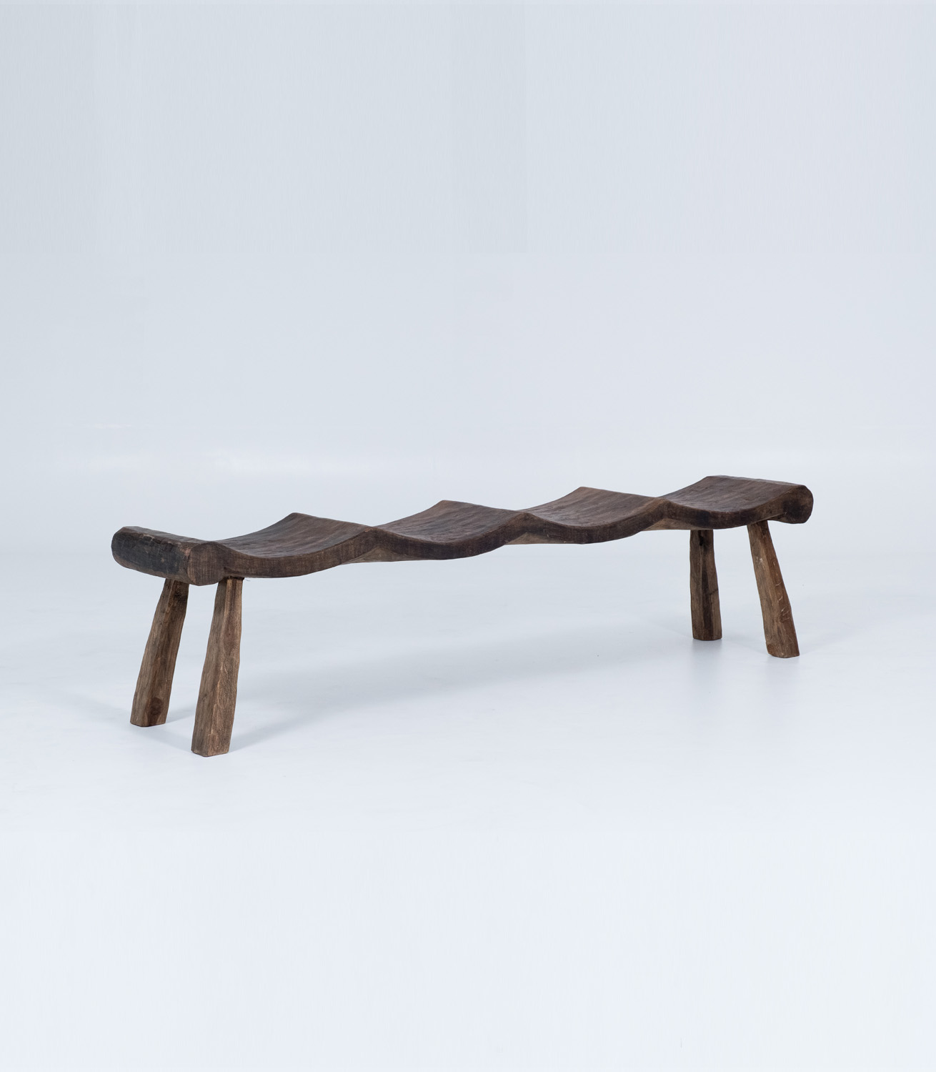 Wood Designs✦Quatre saisons スツール Wavy 4 Seater Bench - Wood Unique L200cm Assorted | La Grange