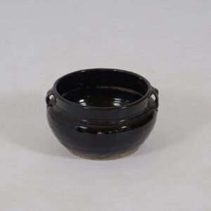 Lagrange Interiors Pot Earthenware Wide with Handles Blak Diameter 24xH15cm