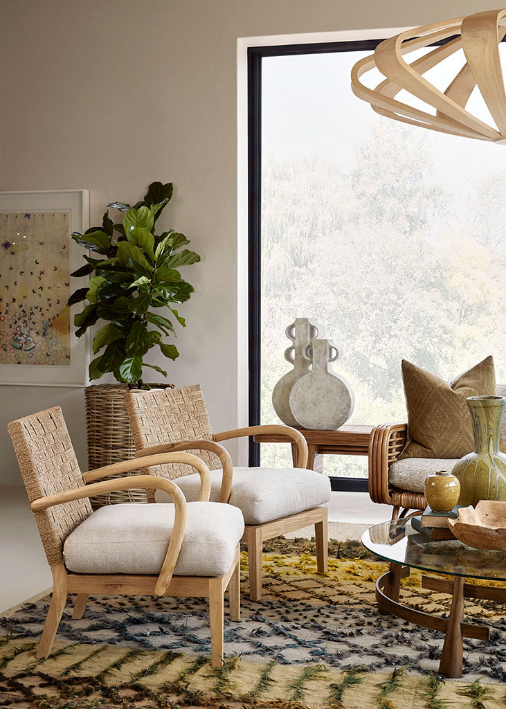 Showroom setting rattan chairs