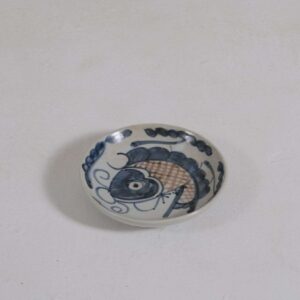 Bowl Fish ceramic blue & white 13cm small