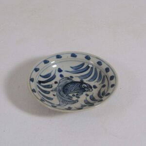 Bowl Fish ceramic blue & white 18am Medium