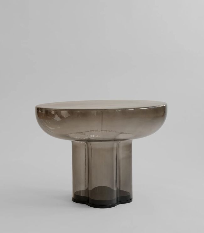 Crown Table Glass Smoked Forest Low