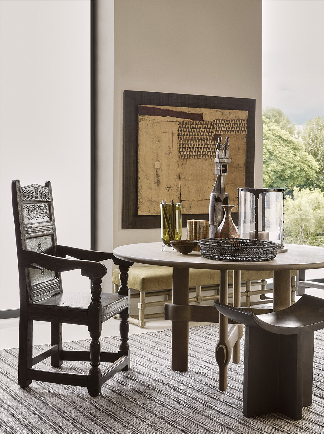 Showroom Setting Dining table with unique chair
