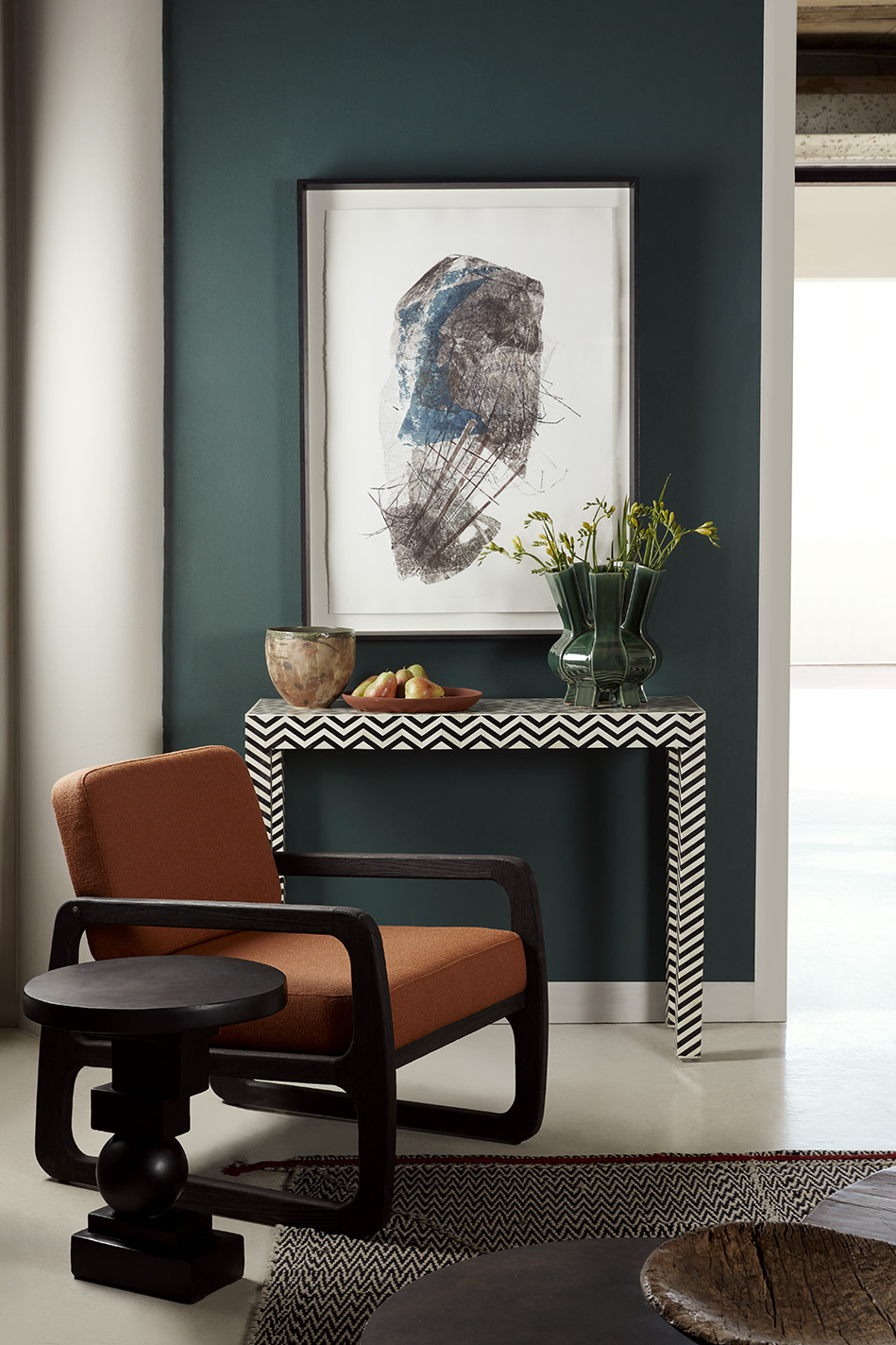 Sally Chair with Abstract Console table