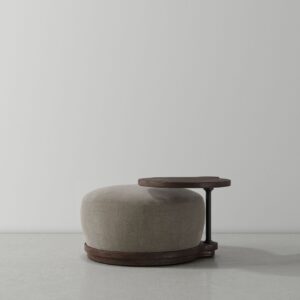 Orbit Ottoman - Smoked Oak - Opal Wheat