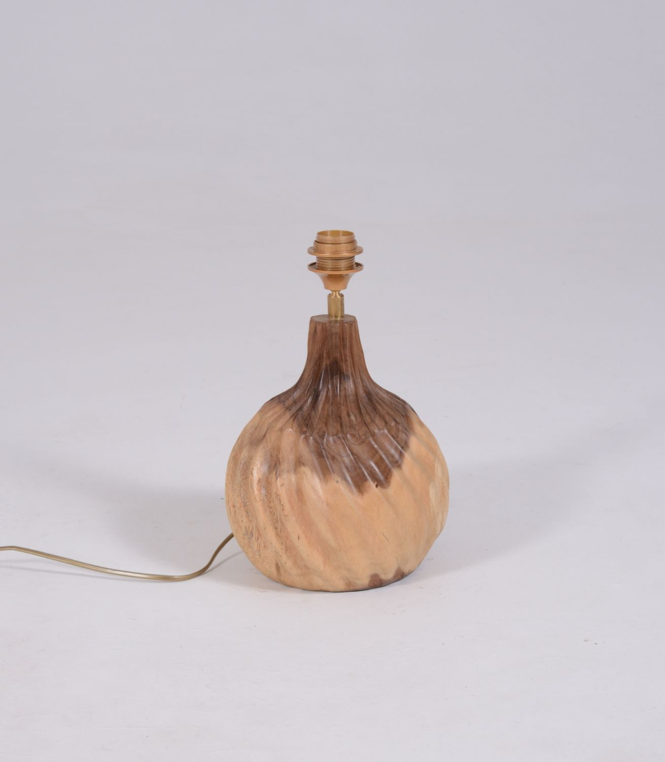 Table Lampbase Spiral Swirl - Wood - excl shade (1)