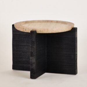 Greta Side Table - Oak - Travertine (1)