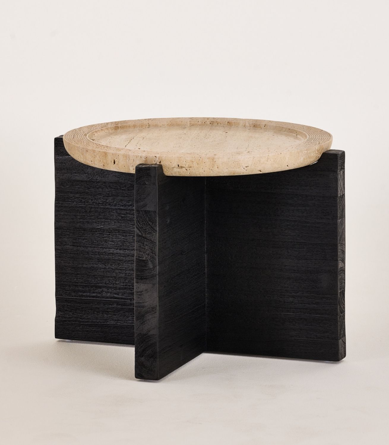 Greta Side Table - Oak - Travertine (1)