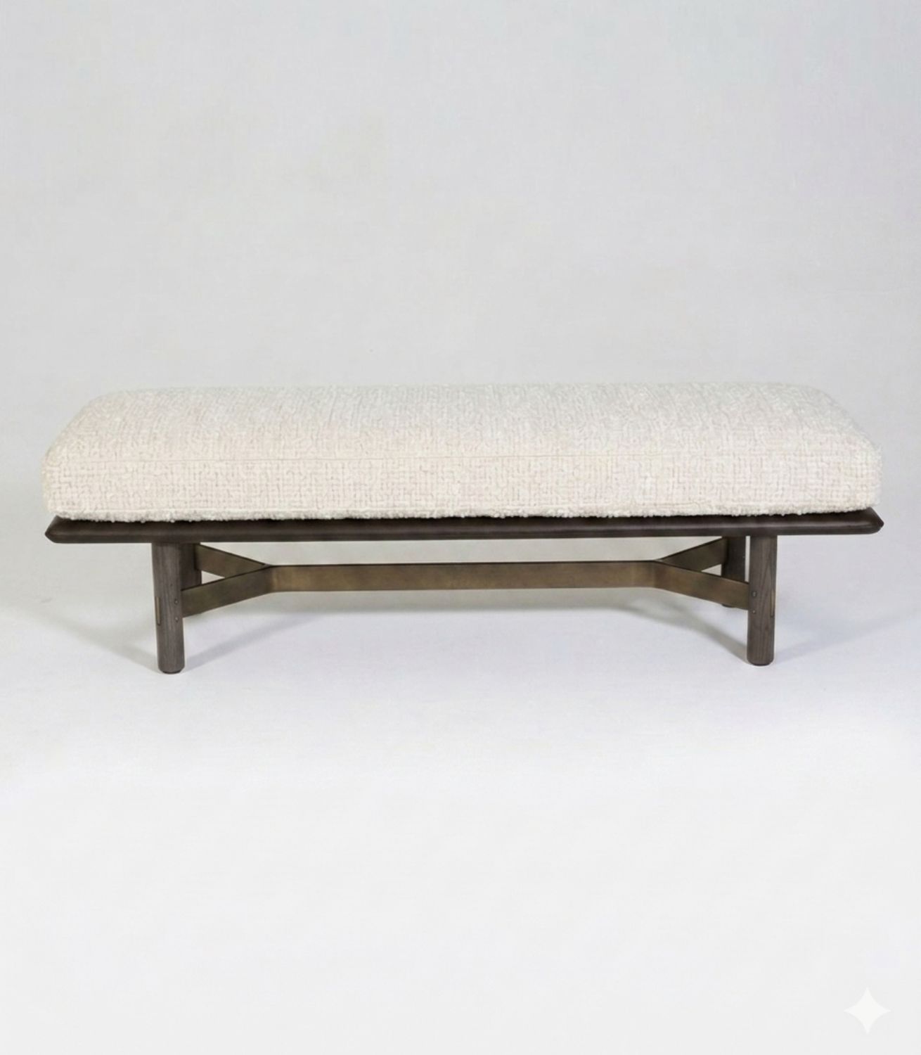 Stilt Bench Dry Oak Choc Leather Famo Ivory (3)