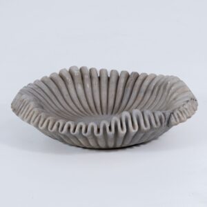 Bowl Ruffle - Marble - Crème - Dia47xH13cm