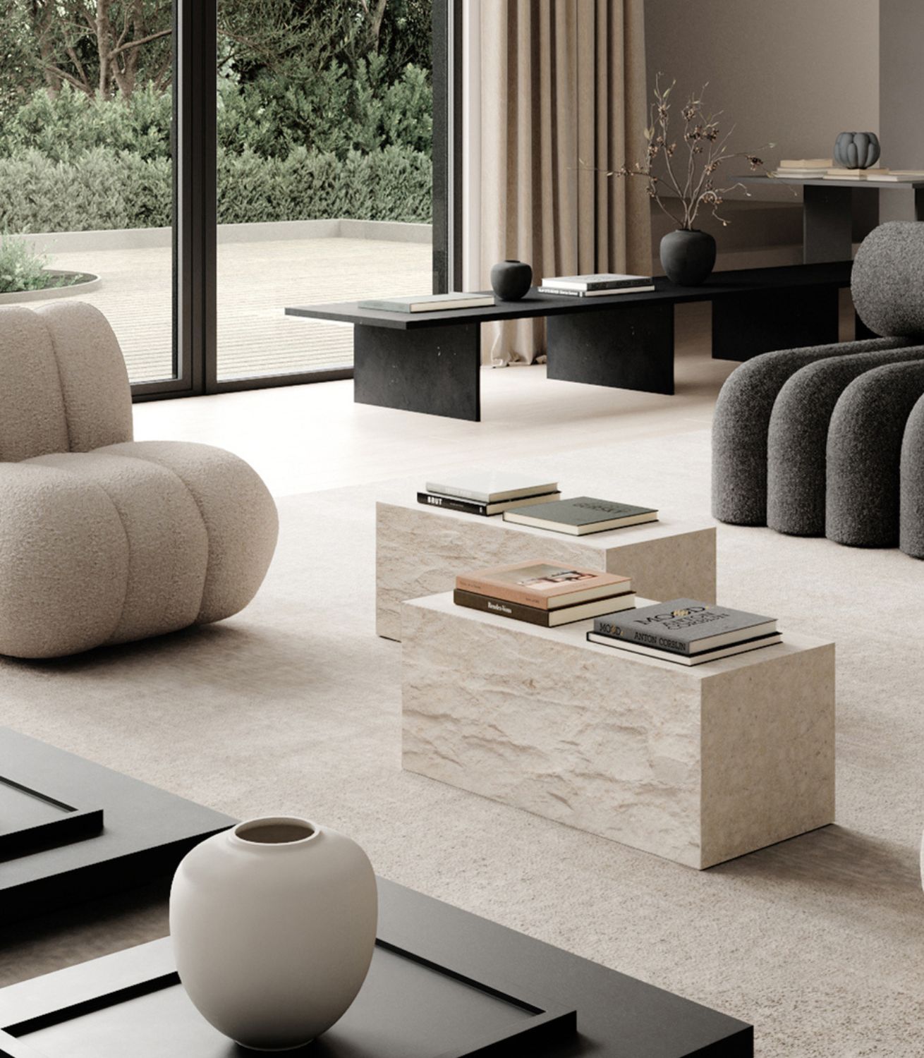 Coffee Table Podium Limestone (1)