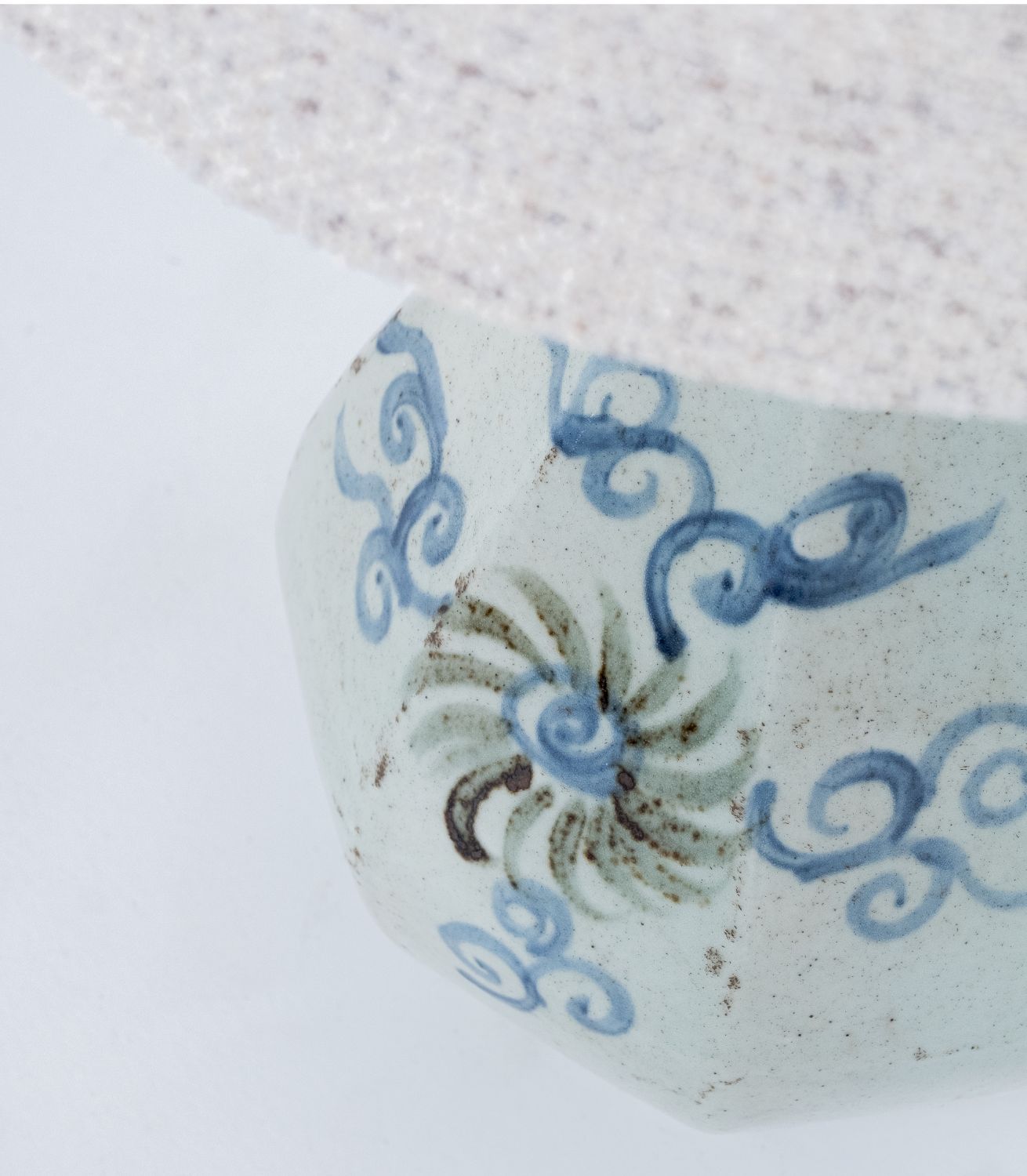 Lampbase - Ceramic - Octagon - Bl/Wh Dia27xH46cm - Image 2