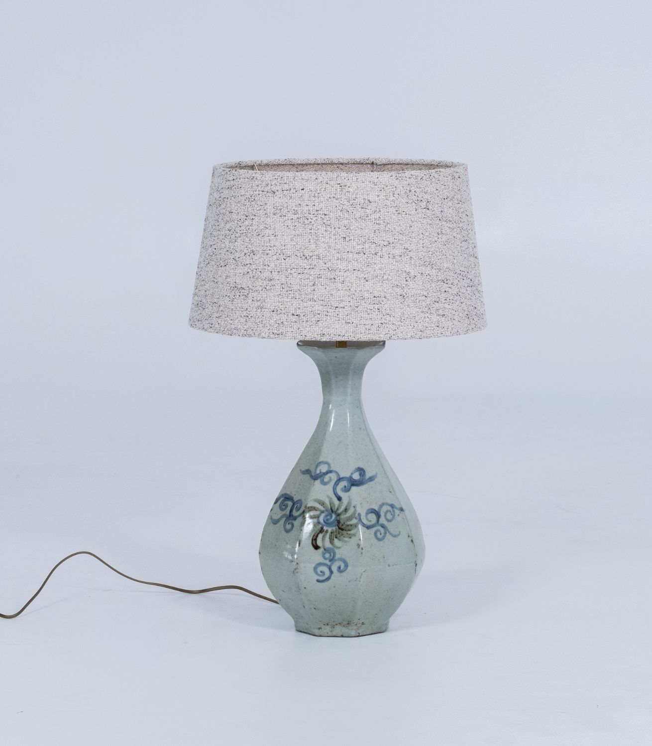 Lampbase - Ceramic - Octagon - BlWh Dia27xH46cm