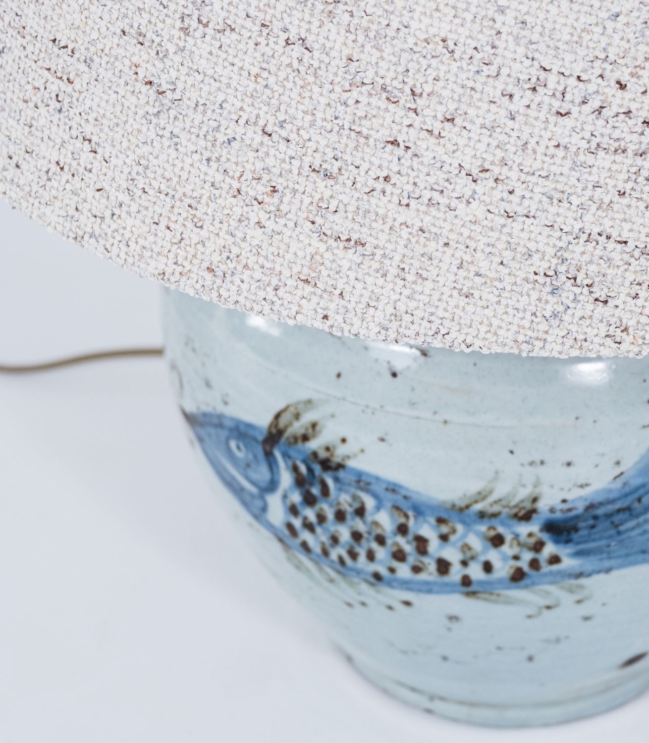 Lampbase Fish - Ceramic - Bl/Wh Dia28xH26cm - Image 3