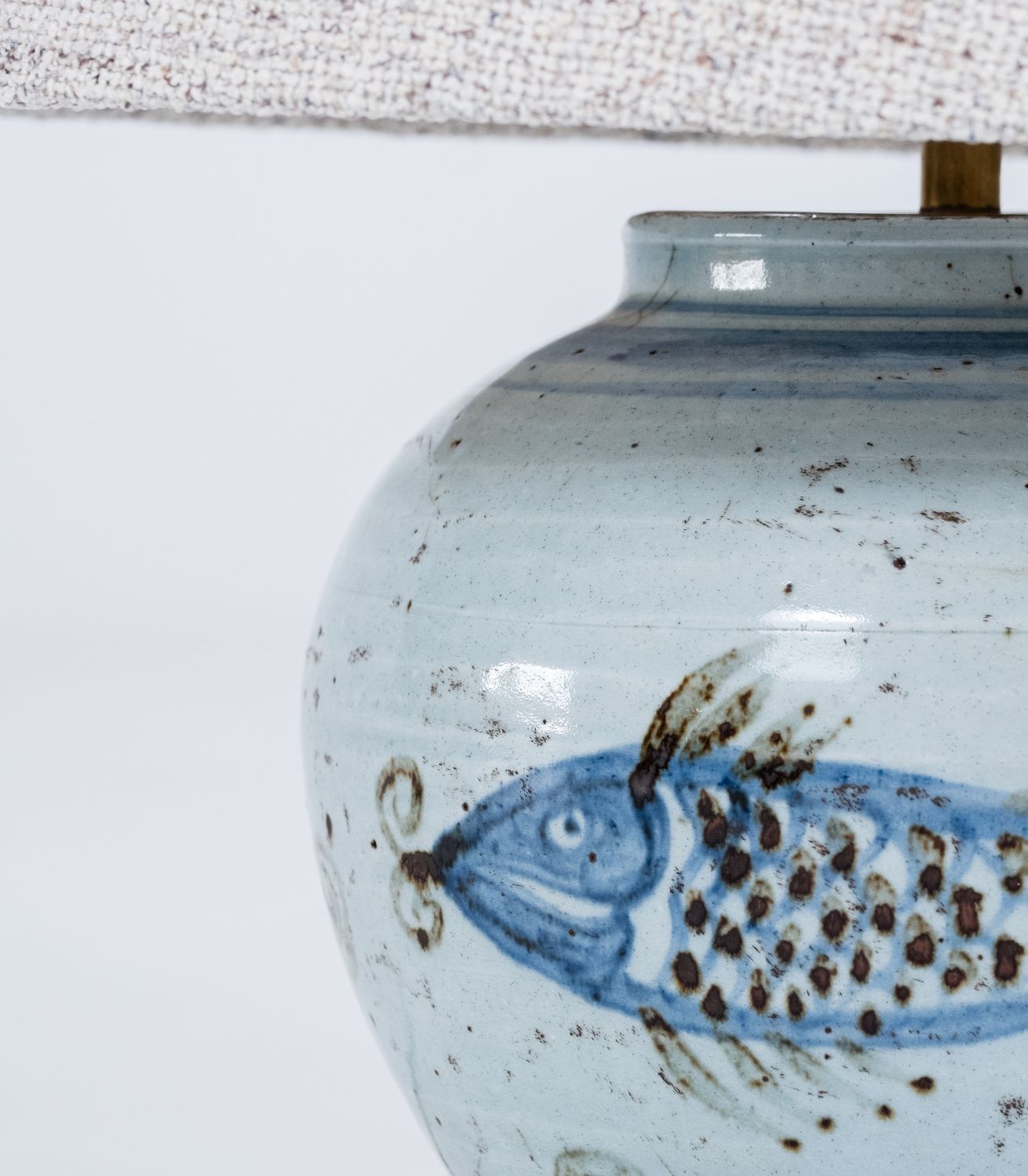 Lampbase Fish - Ceramic - Bl/Wh Dia28xH26cm - Image 2