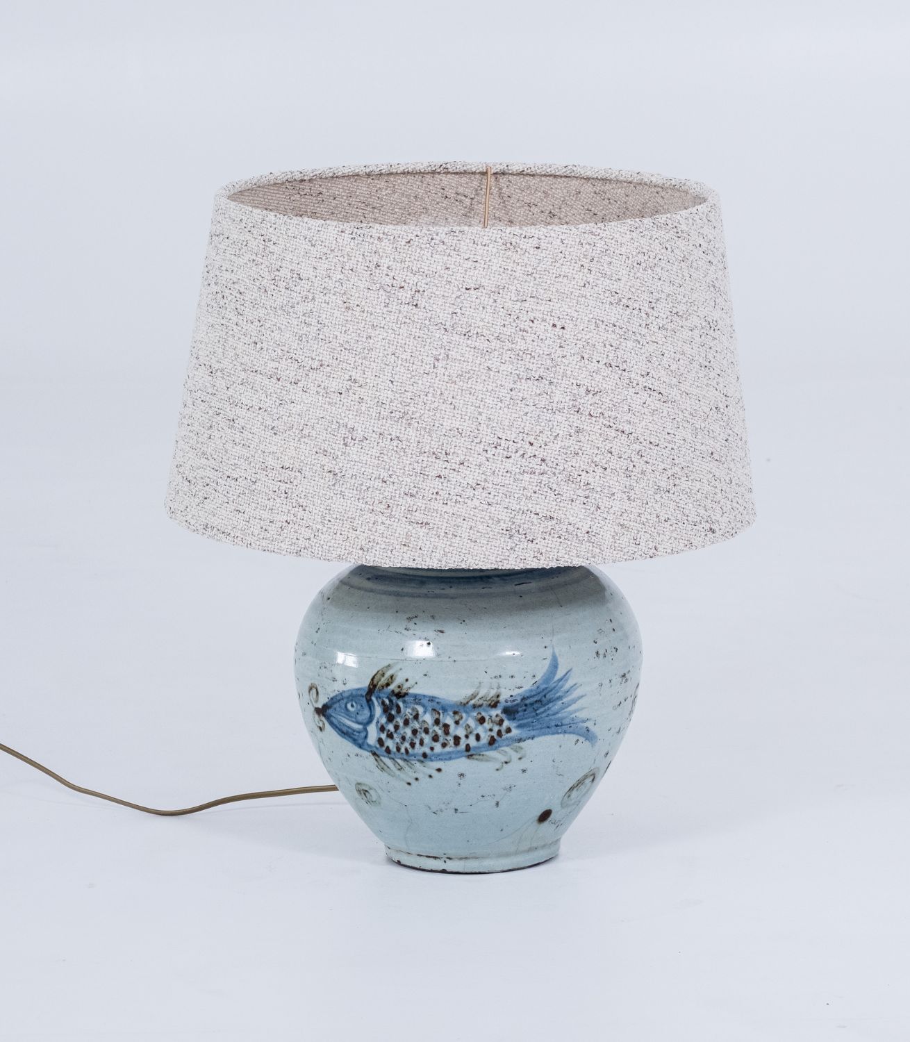 Lampbase Fish - Ceramic - BlWh Dia28xH26cm