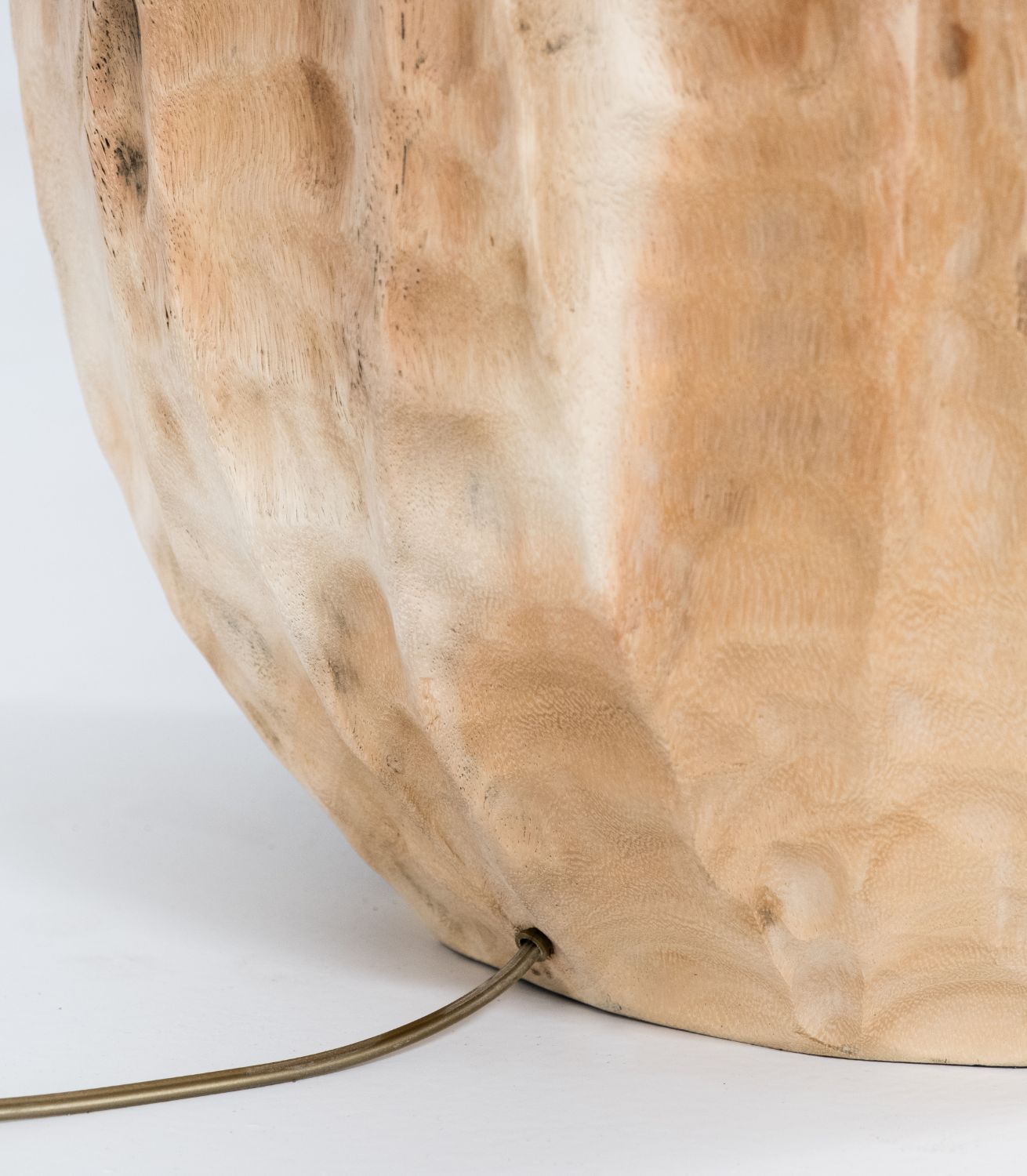 Lampbase Melon - Wood - White Dia48xH40cm - excl shade - Image 4