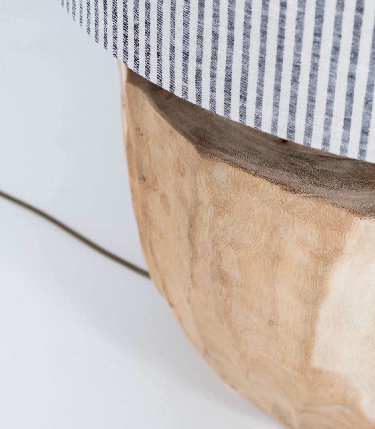 Lampbase Melon - Wood - White Dia48xH40cm - excl shade - Image 2