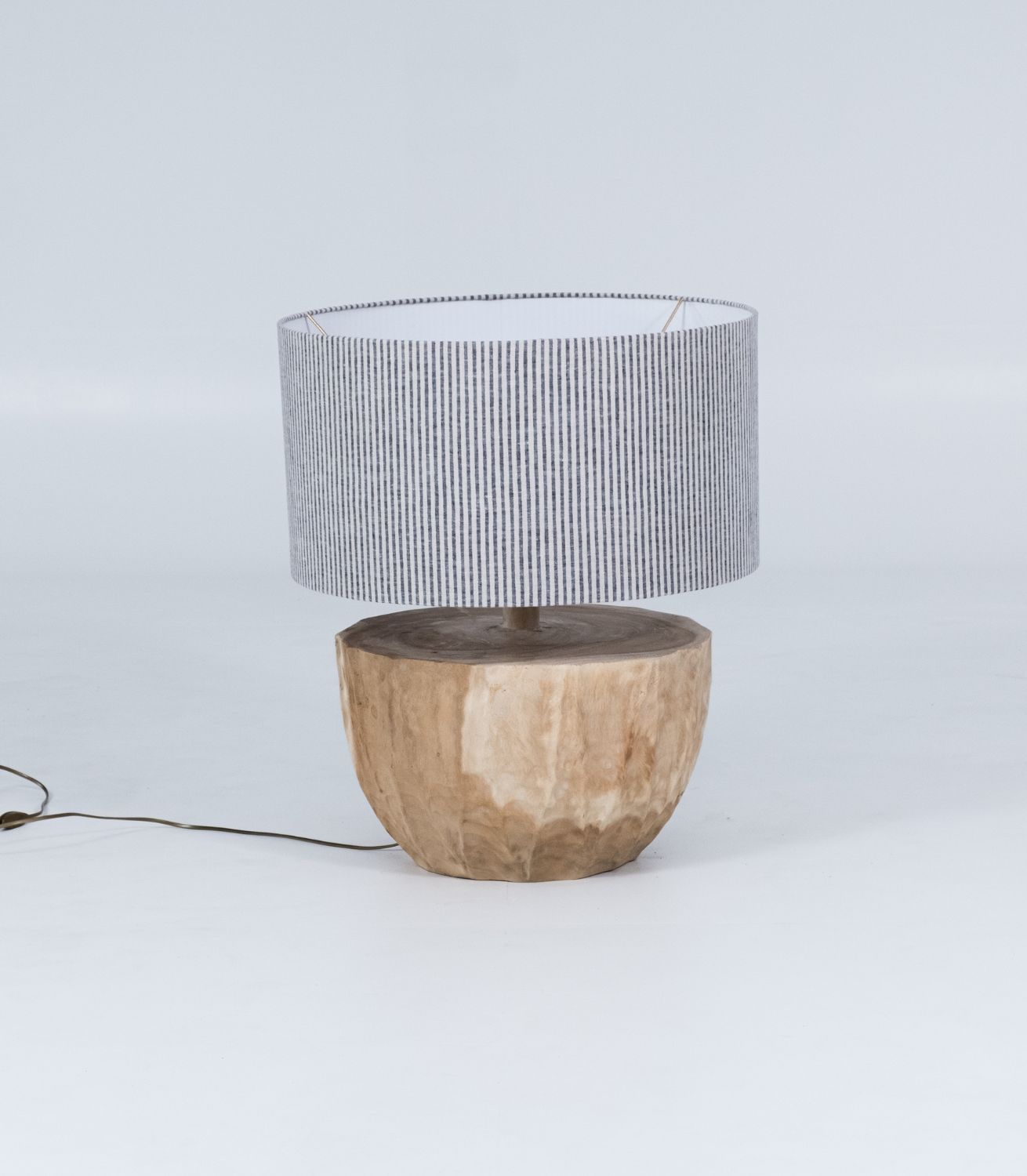 Lampbase Melon - Wood - White Dia48xH40cm - excl shade