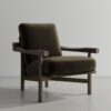 Stilt Armchair - Dry Oak - Choc Leath Fler Forest (2)