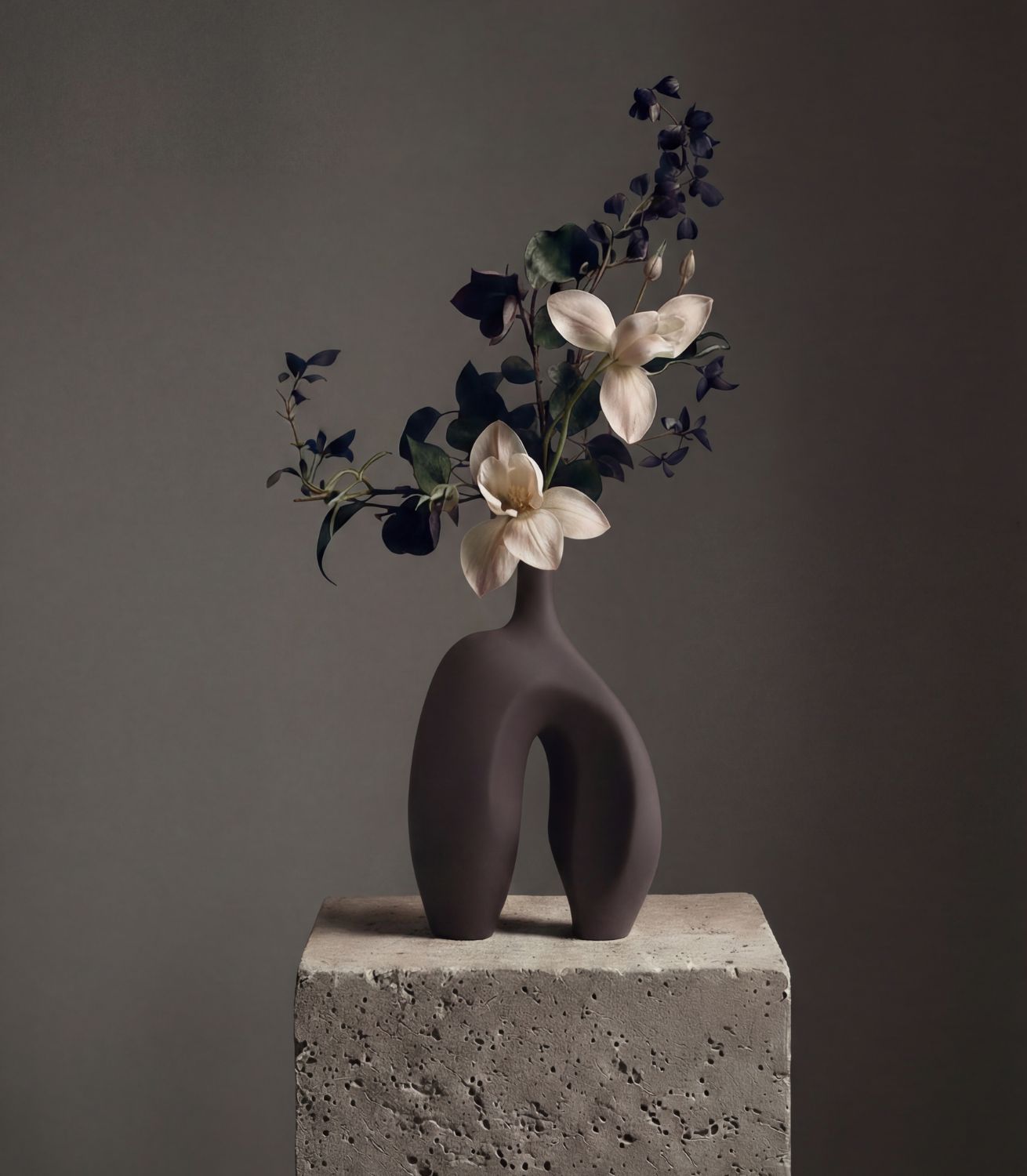Vase Ni - Medio - Chocolate Brown (2)