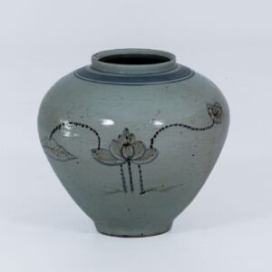 Vase Urchin - Ceramic - BlWh Dia43xH39cm