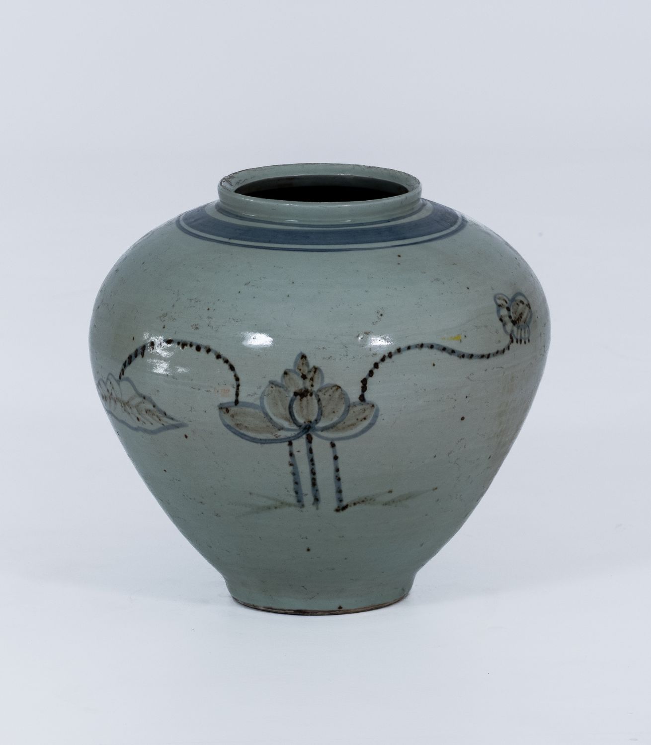 Vase Urchin - Ceramic - BlWh Dia43xH39cm