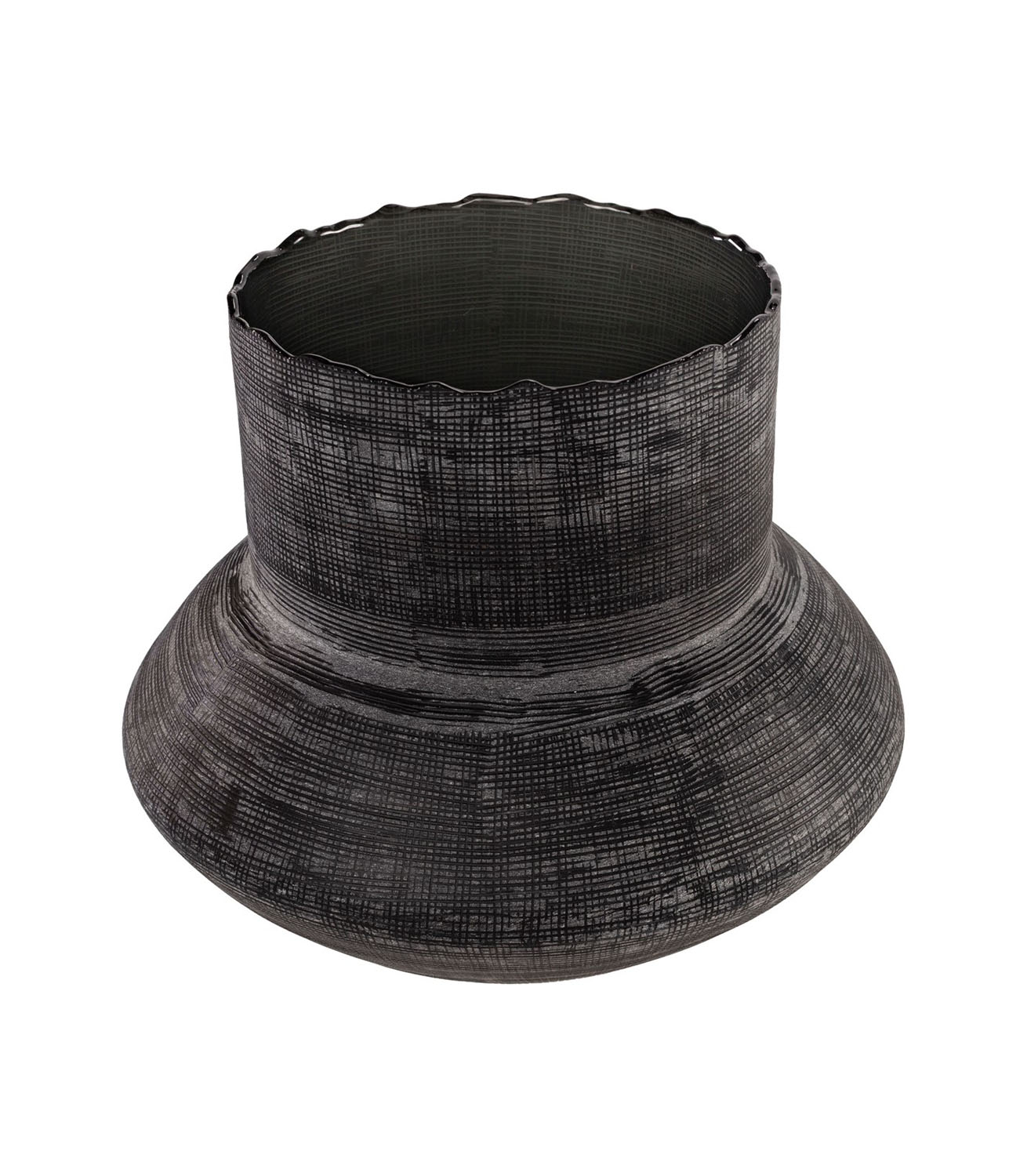 Glass Vase Low - Dark Grey - Image 2