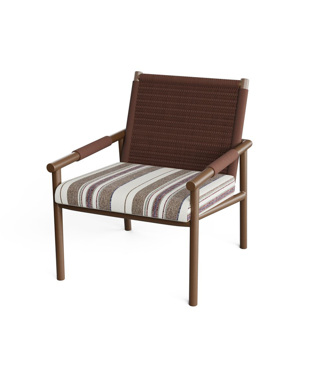 maya-lounge-chair-brnze-frame-loom-stripe-cushion-la-grange-interiors
