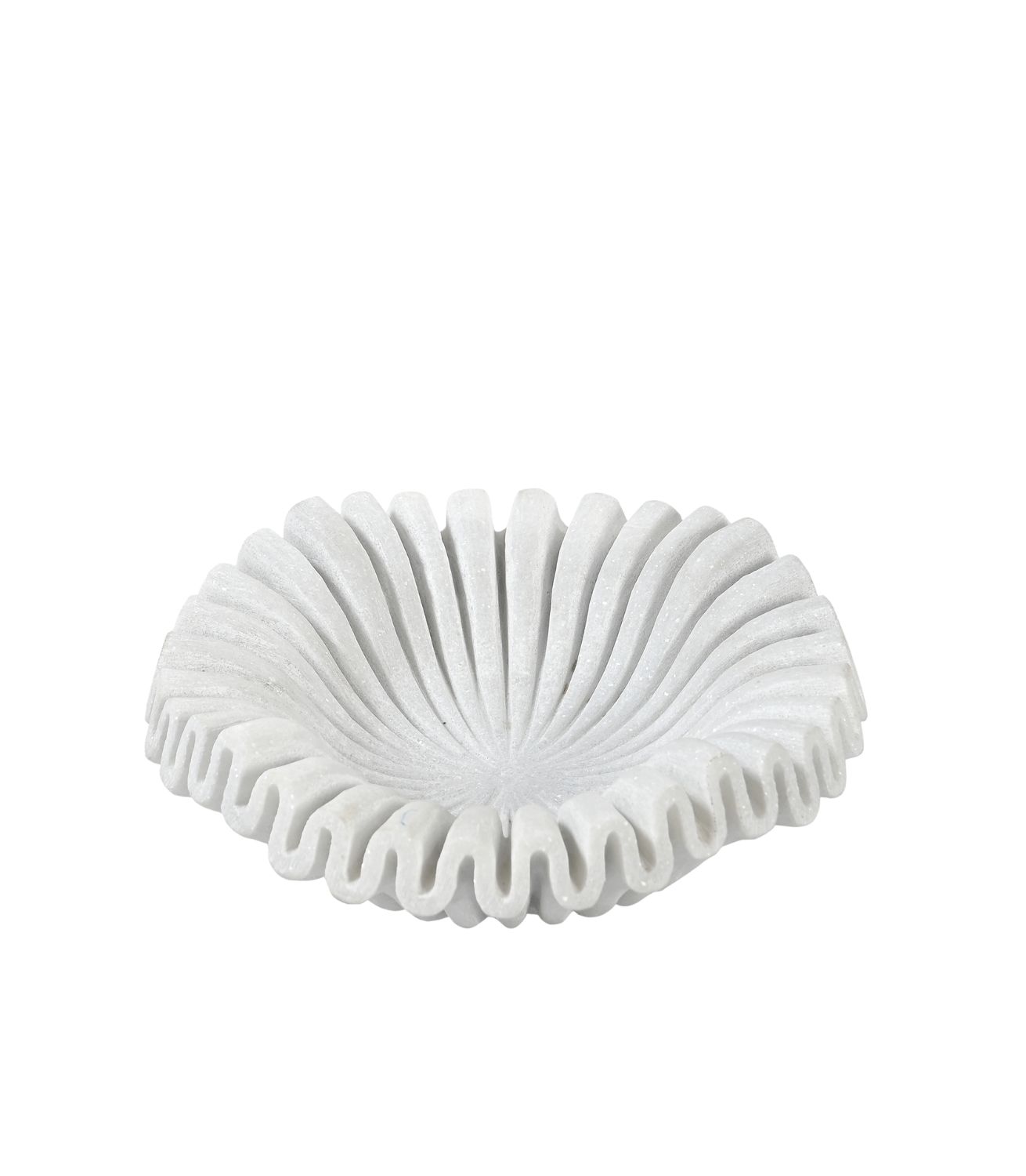 Bowl Ruffle - Marble - White - Dia20xH7cm