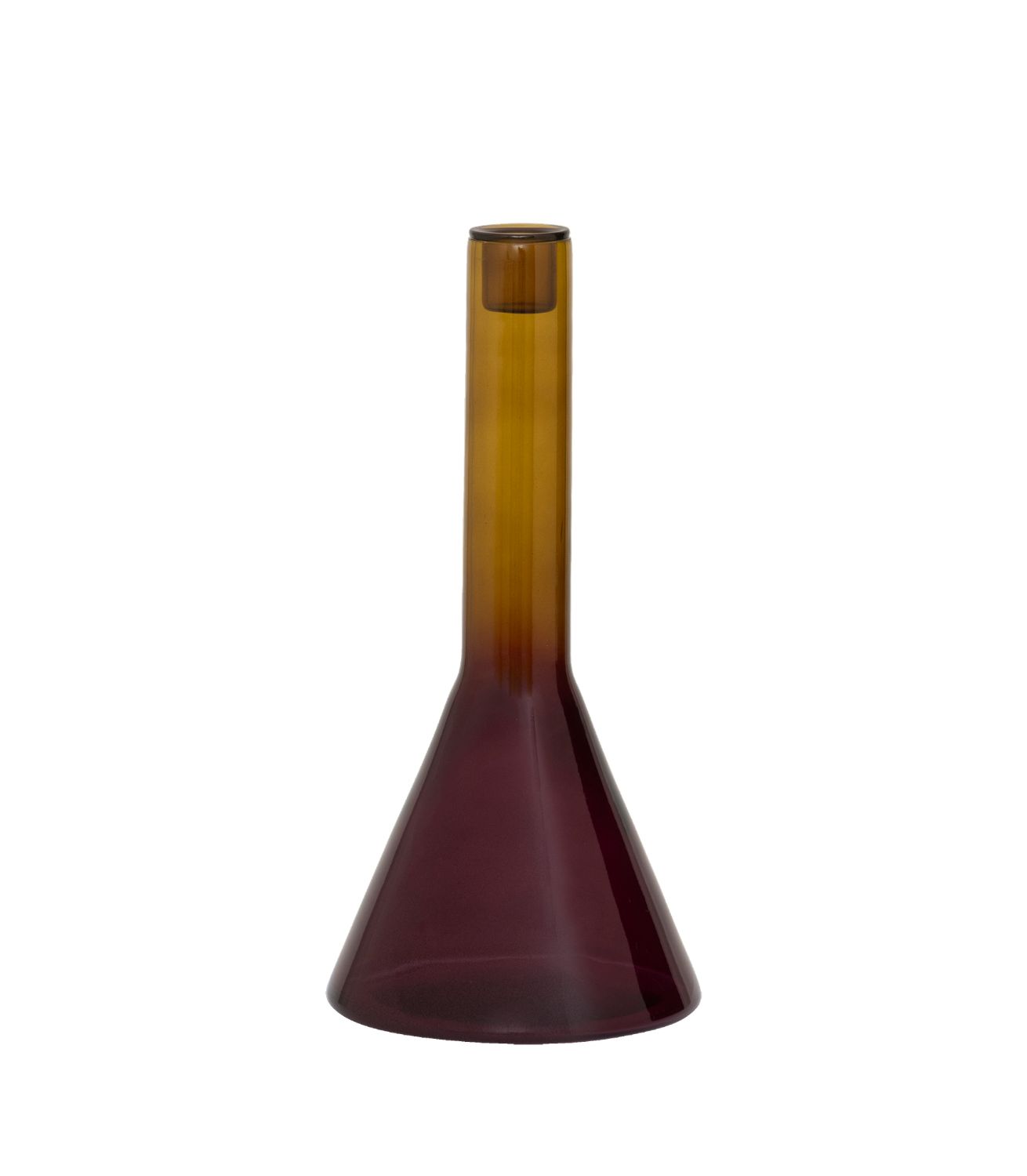 Candle holder Frisk - Glass - Prune