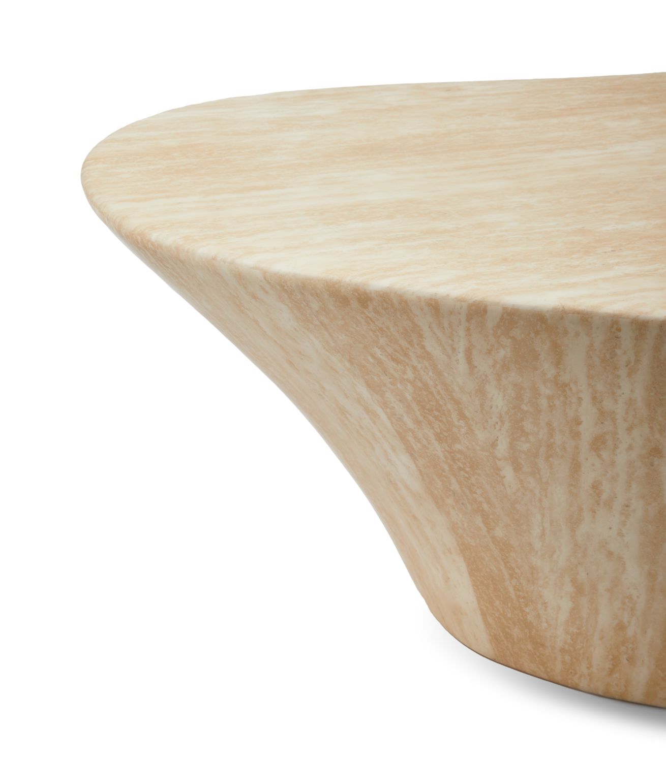Coffee Table Oval - Travertine look - Med (1)
