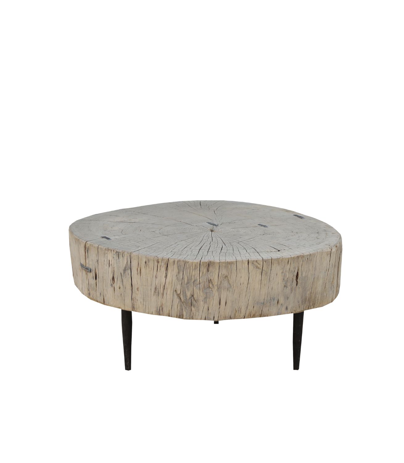 Coffee Table - Wood Nat - Iron Legs L76xW74xH37cm