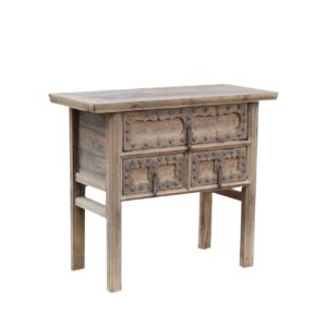 Console Table Wood - 3 Drwr - Grey W99xD46xH86cm