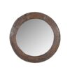Handcarved Wheel Mirror - Wood - Unique Dia105xD8cm