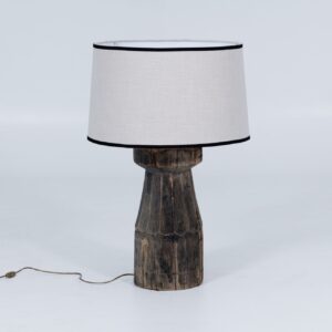 Lampbase Mortar - Wood - Dia27xH55cm - excl shade