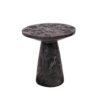 Leaf Side Table - Carved - Dark Wood - Dia50xH50cm