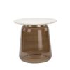 Maia Side Table - GlassMarble - Brown H43cm