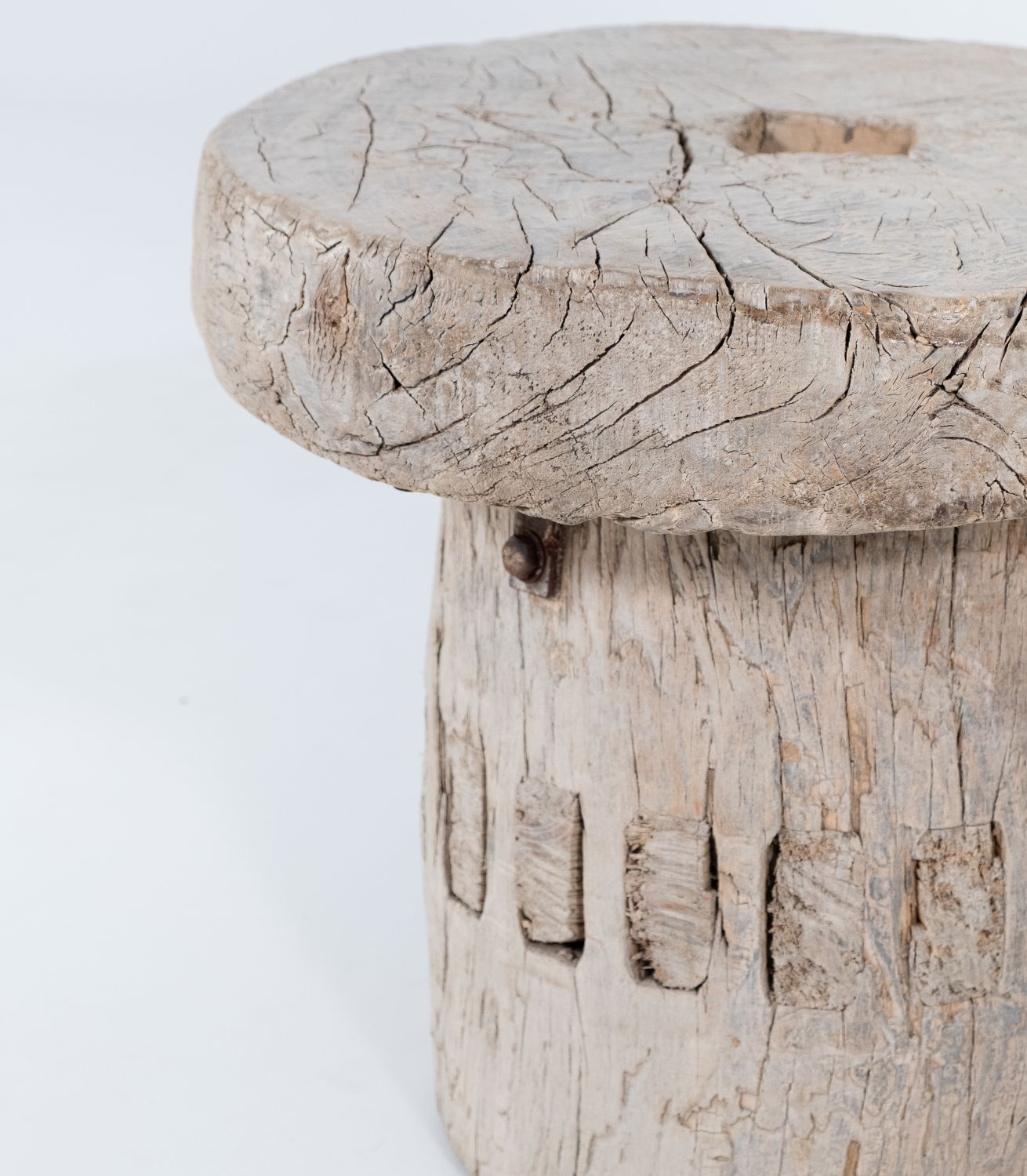 Millstone Side Table - Round - Wood - Dia53xH48cm - Image 2