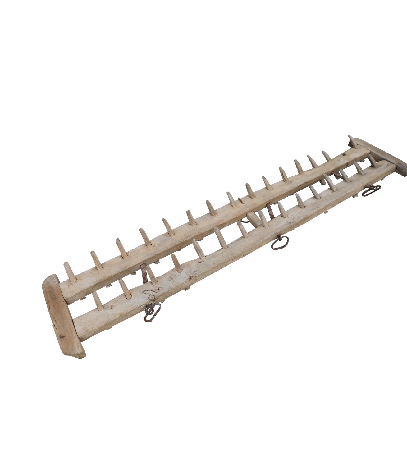 Multi hook wooden rack