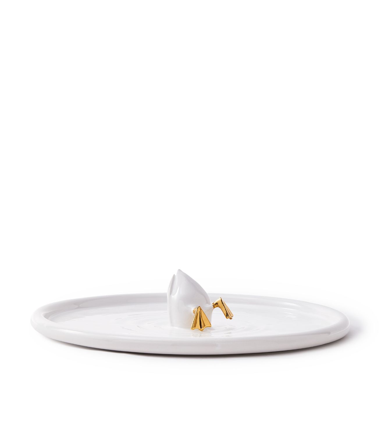 Plate Diving Duck WhiteGold